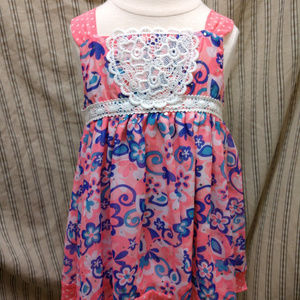 Pink/blue design Dress